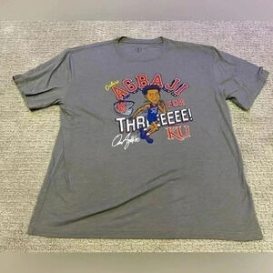Kansas Jayhawks Ochai Agbaji Rally House color Grey size XL